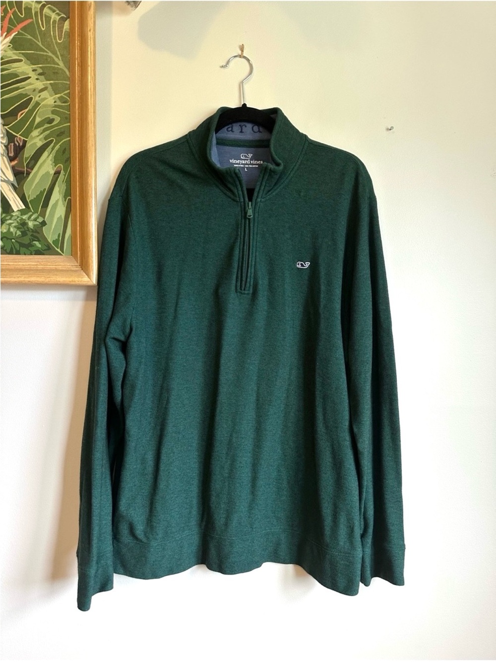 Vineyard Vines Pima Cotton 1/4 Zip Mens Large Green